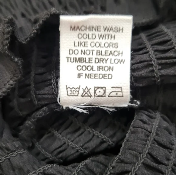 NWT Live 4 Truth Sheer Black Tie-Neck Ruffle Sleeve Top w/Smocked Waist | L - Picture 6 of 7